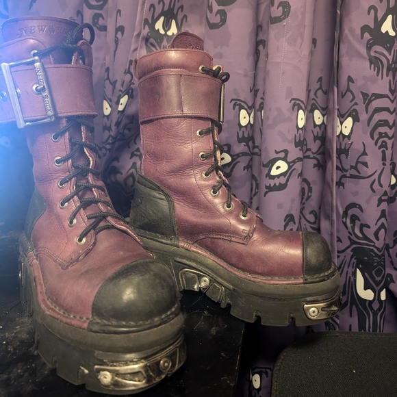 PURPLE and black New Rock Reactor Boots Size EU 37 - Picture 3 of 8